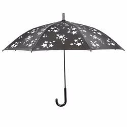 Esschert Design KG184, Complet, Parapluie, Rond, Noir, Blanc, Acier, Polyester