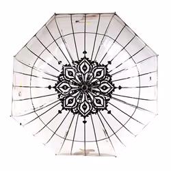 Esschert Design TP321 parapluie Noir, Multicolore, Transparent Acier Complet