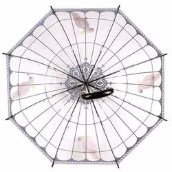 Esschert Design TP321 parapluie Noir, Multicolore, Transparent Acier Complet