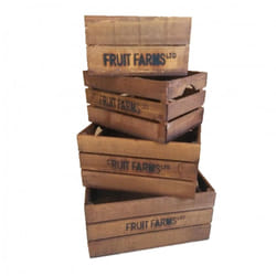 Set 4 cageots de pommes - Tailles différentes - Bois - Livraison gratuite - Marron