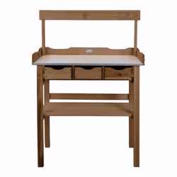 Toutes les fournitures de rempotage à portée de main avec cette table de travail de jardin pratique. La table a trois tiroirs ...