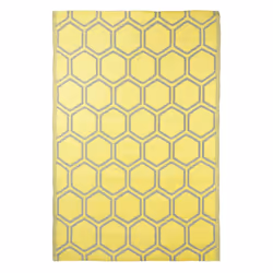 Tapis de jardin nids d'abeilles gris et jaune pour ajouter une touche de décoration solaire à votre jardin. Très léger, ce ta ...