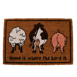 Esschert Design Home is where… Paillasson décoratif Rectangulaire Noir, Marron, Rose, Blanc