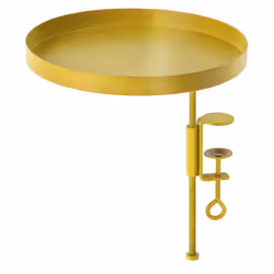 Esschert Design Plateau de rebord de fenêtre rond doré L, Support de pots, Acier, Or, 240 mm, 240 mm, 246 mm