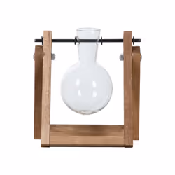 Esschert Design AGG98 vase Autres Verre, Fer, Bois Transparent, Bois