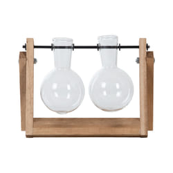 Esschert Design AGG99 vase Autres Verre, Fer, Bois Transparent, Bois