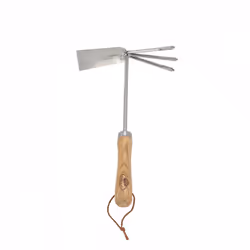 Cette serfouette double est idéale pour ameublir le sol, les plantes et pour le désherbage. convient à plusieurs travaux de j ...