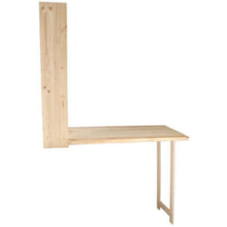 Esschert Design Table de bar murale avec étagère rabattable L Naturel