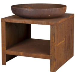 Esschert Design - Bol à feu avec rangement en bois 62 cm Rouille