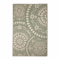 Esschert Design Tapis jardin cercles, Extérieure, Tapis de sol, Polypropylène (PP), Beige, Vert clair, Image, Floral