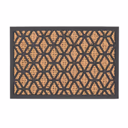Esschert Design RB291, Paillasson caoutchouc, Intérieur &amp; extérieur, Rectangulaire, Marron, Motif, Noix de coco