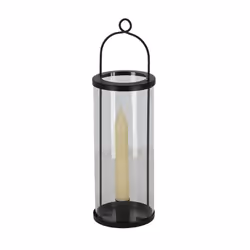Esschert Design WL95 bougeoir Verre, Fer Noir, Transparent