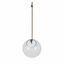 Esschert Design AGG113, Vase rond, Verre, Jute, Marron, Transparent, Intérieure, 202 mm, 202 mm