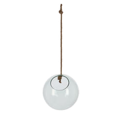 Esschert Design AGG113 vase Vase rond Verre, Jute Marron, Transparent