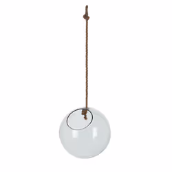 Esschert Design AGG113 vase Vase rond Verre, Jute Marron, Transparent