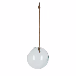 Esschert Design AGG113 vase Vase rond Verre, Jute Marron, Transparent