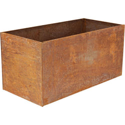 Esschert Design - Jardinière rectangulaire effet rouille en acier corten - Orange - Taille l - l 78,2 x l 38,2 x h 38,2 cm - Livraison gratuite