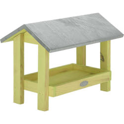 Esschert Design - Mangeoire de sol en pin avec toit en zinc