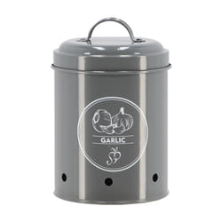 Esschert Design - Boite de conservation pour l'ail en acier - Gris - d 11,7 x h 17,5 cm - Livraison gratuite