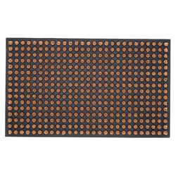 Esschert Design RB303, Paillasson décoratif, Intérieur &amp; extérieur, Rectangulaire, Noir, Marron, Motif, Noix de coco