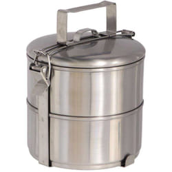 Esschert Design - Boîte à lunch ronde en acier inoxydable 2 compartiments