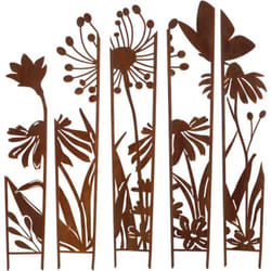 Esschert Design - Treillis brise vue en 5 parties Fleurs s : 87 x 1,5 x 117,2 cm