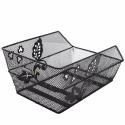 Basil Cento Flower, Arrière, Panier de vélo, Acier, Noir, 5 kg, 450 mm
