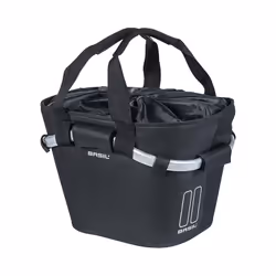 Basil Classic Carry All KF, Devant, Sacoche pour bicyclette, Polyester, Noir, 15 L, 5 kg
