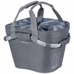 Basil 2Day Carry All, Devant, Panier de vélo, Polyester, Gris, 15 L, 5 kg