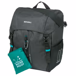 Sacoche de porte-bagages vélo étanche polyester avec réflèchissants Basil 365d l hook-on