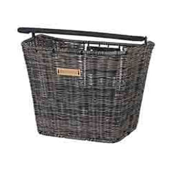 Basil Bremen Rattan Look KF Devant Panier de vélo Rotin Noir