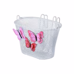 Basil Jasmin Butterfly, Devant, Panier de vélo, Acier, Blanc, 5 kg, 280 mm