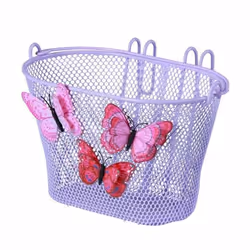 Basil Jasmin Butterfly, Devant, Panier de vélo, Acier, Lilas, 5 kg, 280 mm