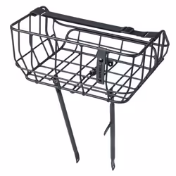 Porte bagage vélo - BASIL - Portland - Panier 25L - Aluminium noir mat - Réglable 28-26