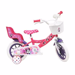 Vélo Enfant 12 - MINNIE MOUSE - Rose - 3 à 5 Ans - Roues de 12 pouces - Idéal pour Filles