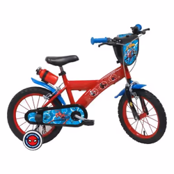 Vélo Enfant 14 - SPIDER-MAN - Rouge - Freins avant et arrière - Réglable - 4 à 6 ans