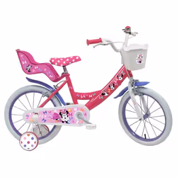 Vélo 16 pouces - GUIZMAX - Minnie Mouse - 2 freins - Garde-boue - Panier avant