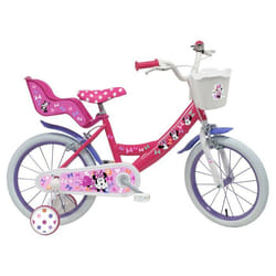 Vélo 16 pouces - GUIZMAX - Minnie Mouse - 2 freins - Garde-boue - Panier avant