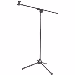 Vonyx MS10 - Pied de microphone noir avec support réglable à souhait facile à transporter