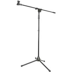 Vonyx MS10 - Pied de microphone noir avec support réglable à souhait facile à transporter