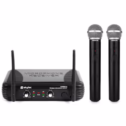 Skytec STWM722, Microphone portatif, Mini-XLR (3-pin), Rotatif, Batterie, Émetteur à main, 863000 - 865000 MHz