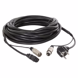 PD-Connex CX02-20, 20 m, Schuko - XLR (F), IEC (F) - XLR (M), Mâle/Femelle, Noir, 1,08 cm, 3 kg