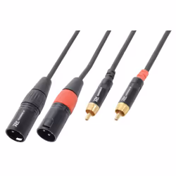 PD-Connex CX66-6, 2 x XLR (3-pin), Mâle, 2 x RCA, Mâle, 6 m, Noir