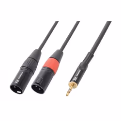 Cordon XLR mâle / jack 35 stéréo - PD Connex - 6 m - Noir - Coaxial