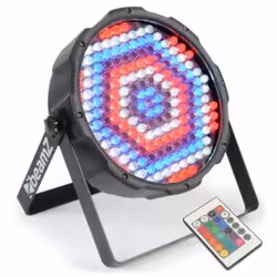 BeamZ FlatPAR, Noir, LED, 186 lampe(s), Bleu, Vert, Rouge, Blanc, 7 canaux, Secteur
