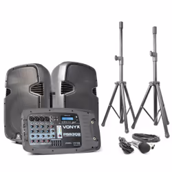 Vonyx PSS-302 haut-parleur 2-voies Argent Avec fil 300 W