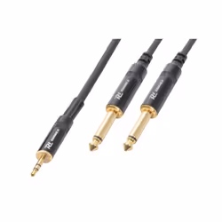 PD-Connex 177131, 3,5mm, Mâle, 2 x 6,35 mm, Mâle, 1,5 m, Noir