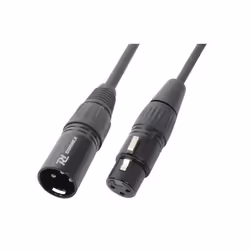 Cordon XLR mâle/femelle 20 m noir - PD Connex - Transmission de signal sûre sans interférence