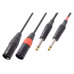 PD-Connex 177056, XLR (3-pin), Mâle, 6,35 mm, Mâle, 0,2 m, Noir