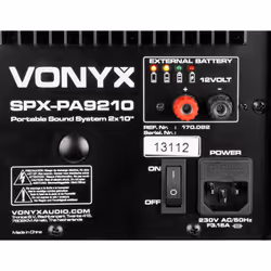 Vonyx SPX-PA9210 Système d'adresse publique de roulette 1000 W Noir